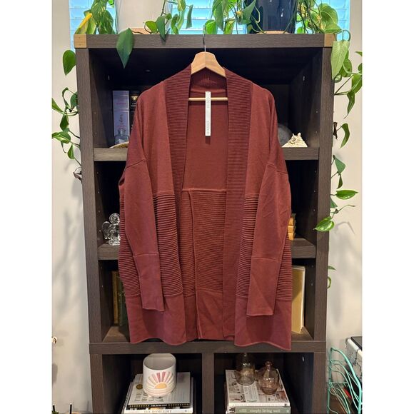 Lululemon Sit In Lotus Wrap II Merino Wool Cardigan Sweater Size 8 - Picture 1 of 10